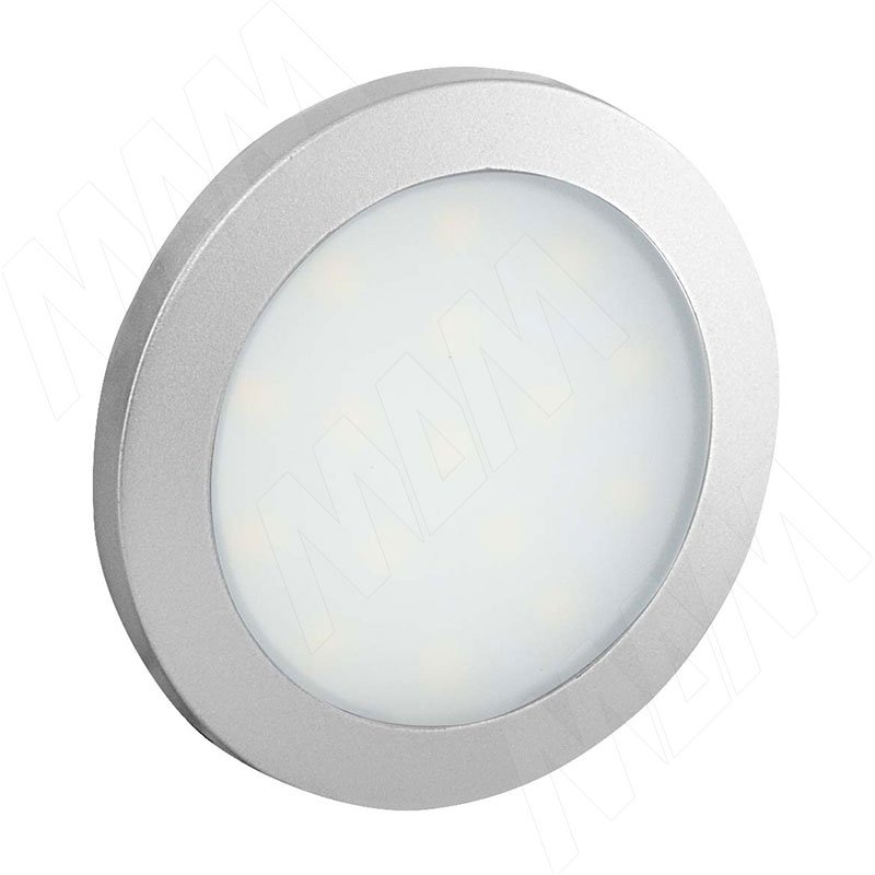 FLAT Светодиодный светильник точечный круглый, серебро, 12V, нейтральный белый 4000К, 1.5W (FL12-RNO-MCR-NW2)