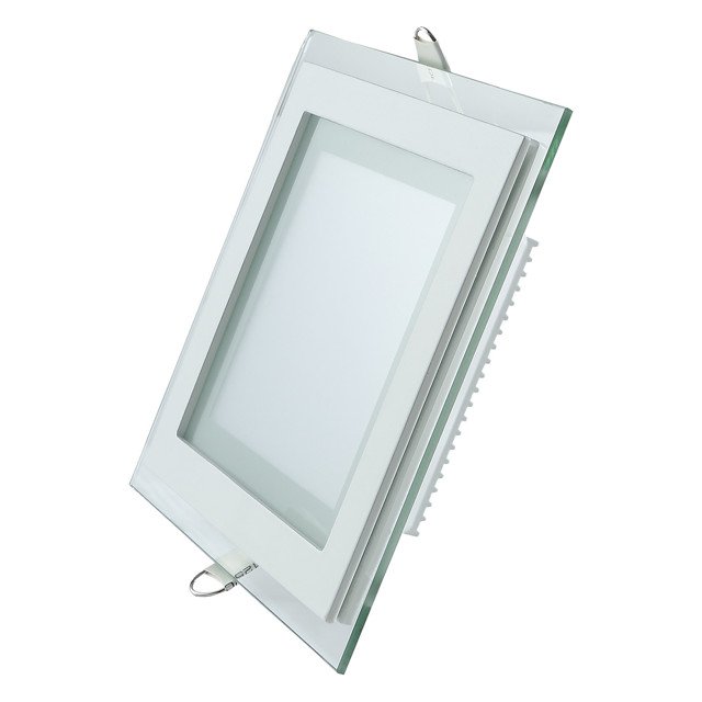 светильник GAUSS Glass кв 12Вт 900Лм 3000K 185-265В IP20 монт 130х130 с дек стек LED