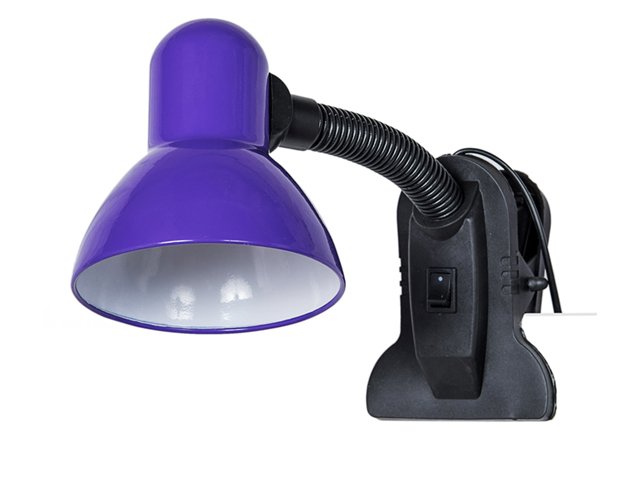 лампа настольная 108В/1 1х40Вт E27 на прищепке фиолетовый