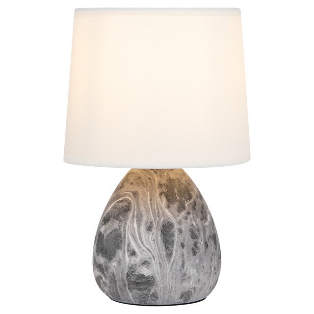 лампа настольная RIVOLI Damaris E14 40Вт керамика ткань черный белый