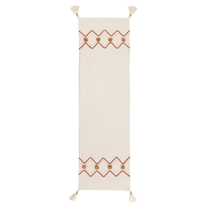 Дорожка на стол с вышивкой Geometry из коллекции Ethnic 45х150 см единый размер белый