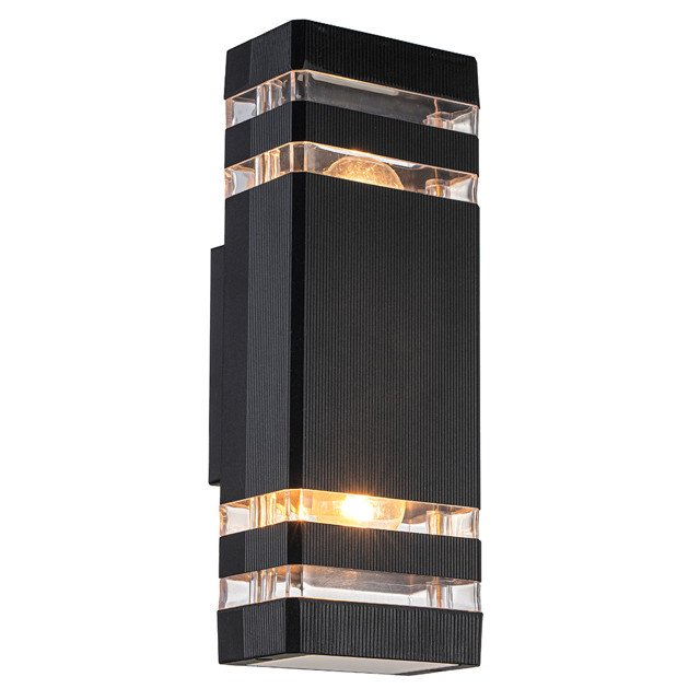 уличный настенный светильник ESCADA Exmoor E27 2х60Вт IP65 черный